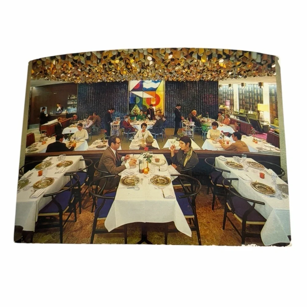 Vintage Mid Century Modern Restaurant Interior Art Print – 1960s Fine Dining